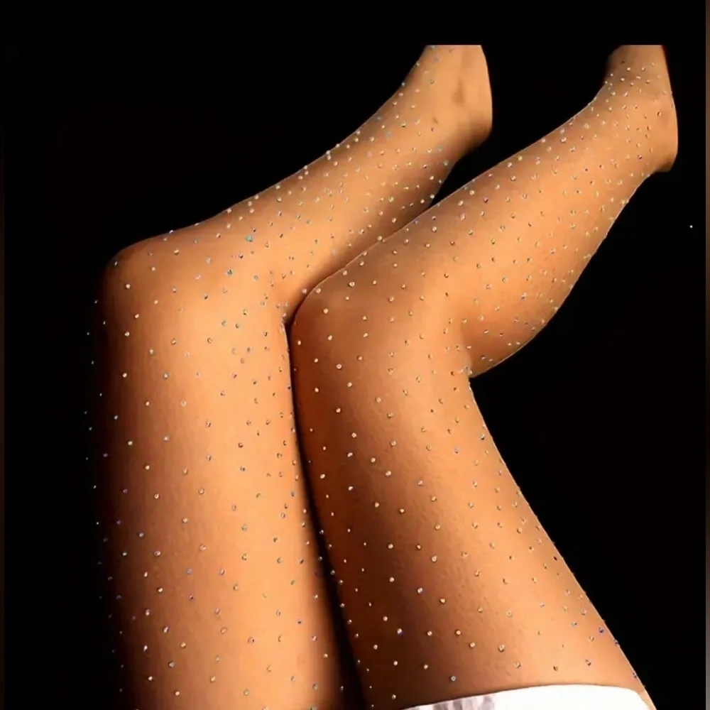 🆕 Rhinestone Stocking 🔥🔥New One Size Beige ✨✨✨
